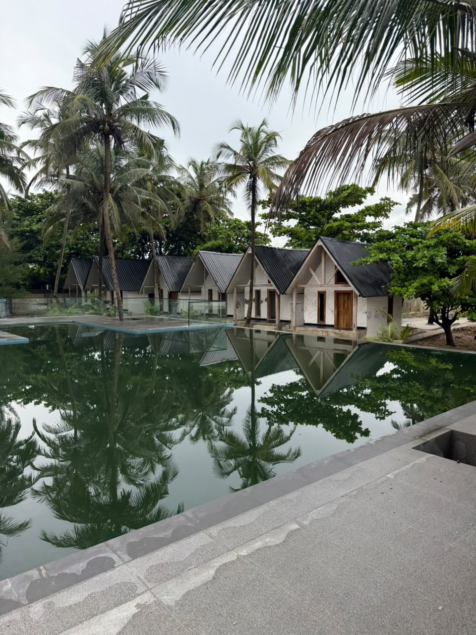 A-Frames reflected in the pool