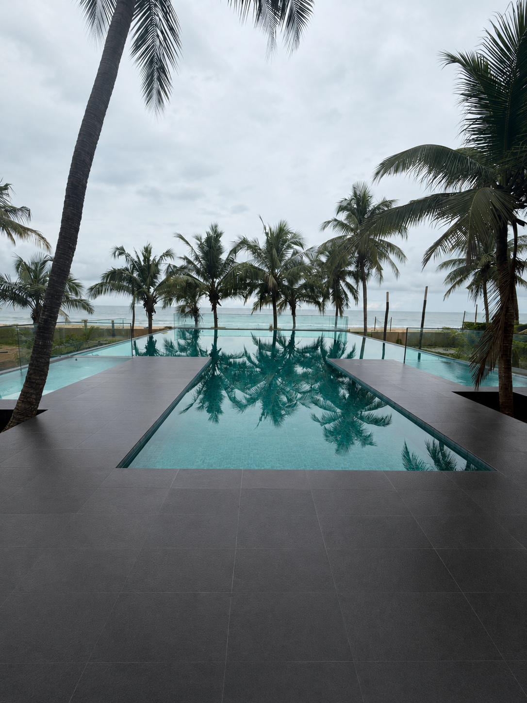 Infinity pool leading to the ocean