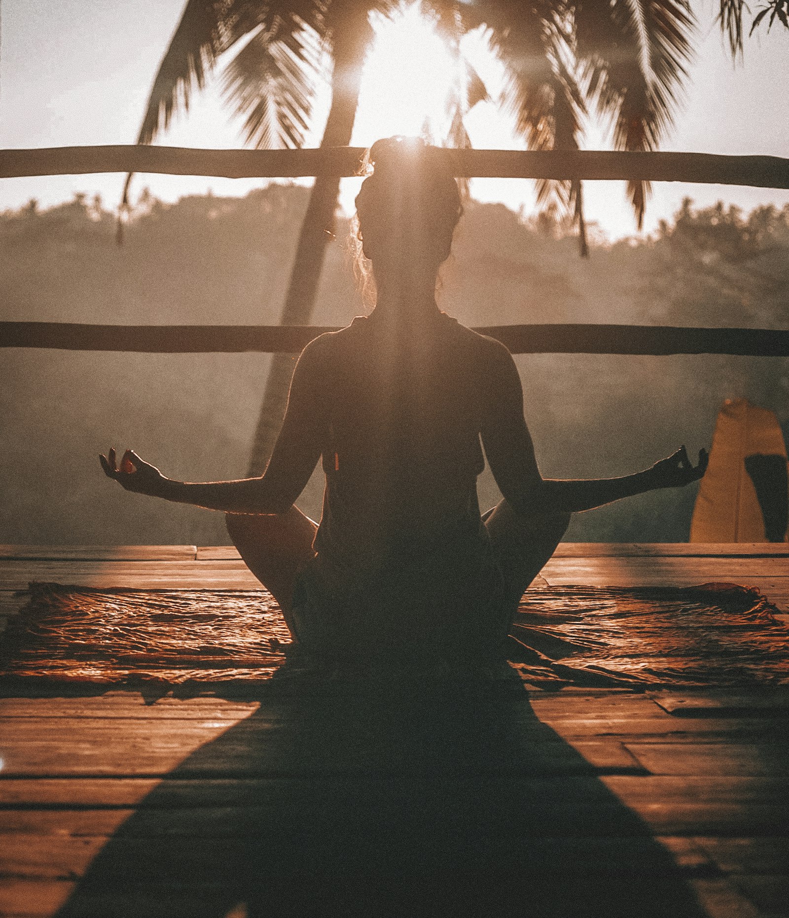 Oceanfront yoga and meditation at sunset