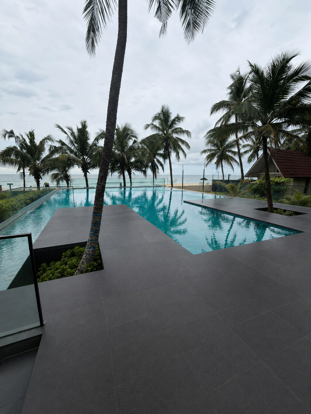 Twin pools overlooking the Atlantic Ocean